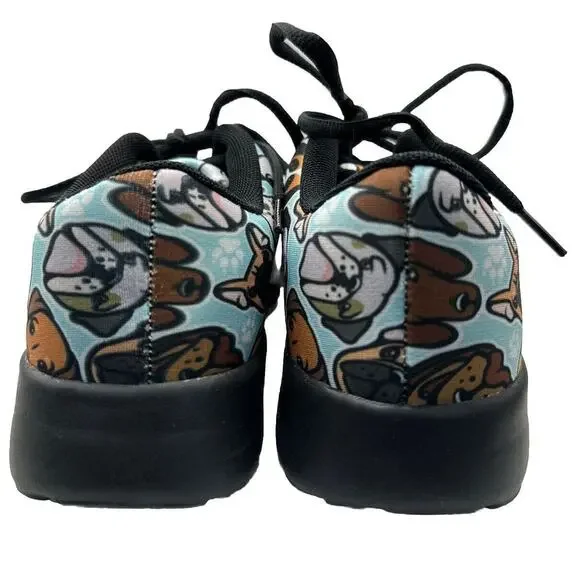 Shoes Womens 8 Athletic Trainers Dog Print Sneakers Casual Colorful Active Vet - Picture 4 of 7